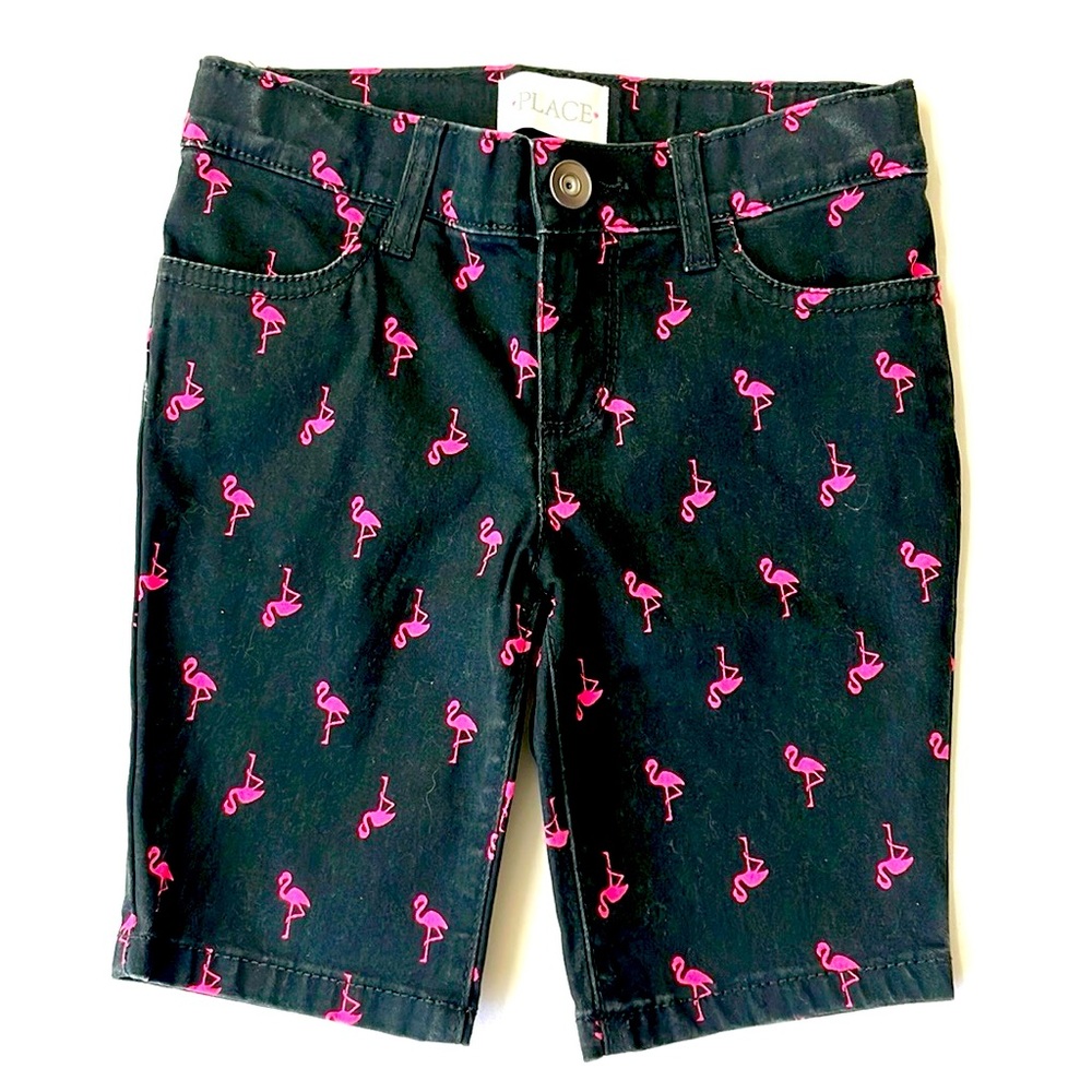 Children’s Place Flamingo Denim Shorts, Size 4